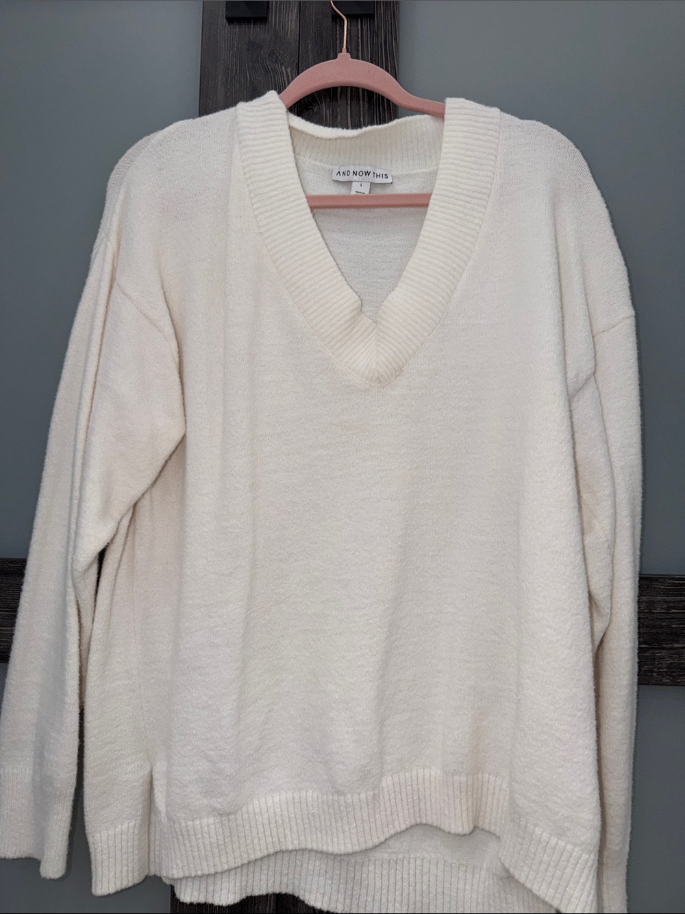 And Now This Cream V-Neck Relaxed Sweater
